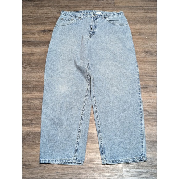 Vintage Levis L2 Baggy Fit Jeans Mens 33x30 Light Wash Blue Wide Leg Made in USA